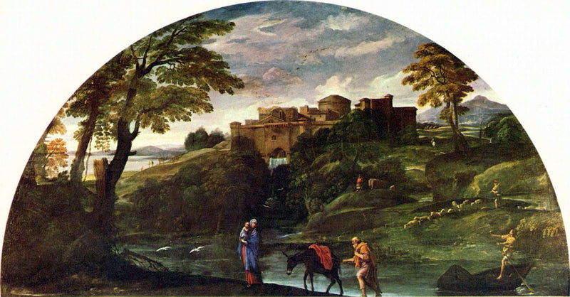 Landskap med Flykten till Egypten - Annibale Carracci