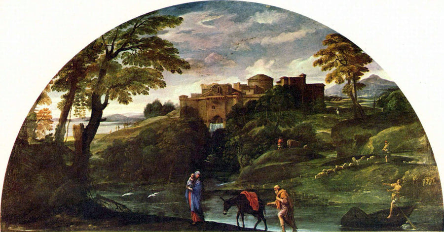 Landskap med Flykten till Egypten - Annibale Carracci