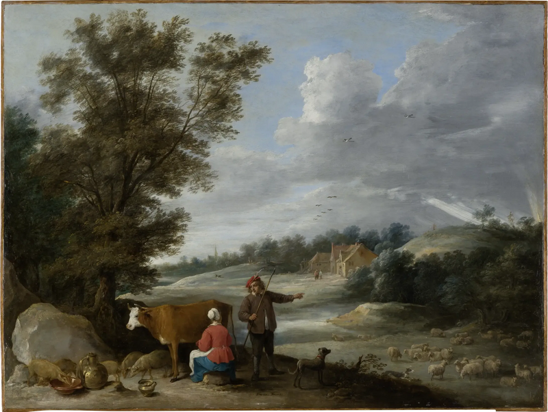 Landskap med mjölkerska och herde - David Teniers den yngre