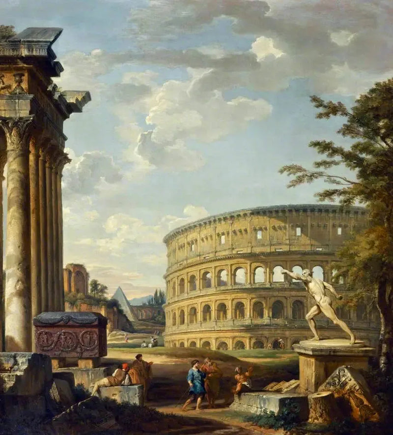 Landskap med Colosseum - Giovanni Paolo Panini
