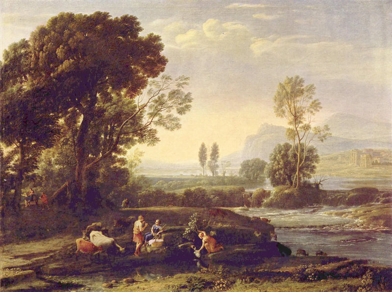 Landskap med vilopaus under flykten till Egypten - Claude Lorrain