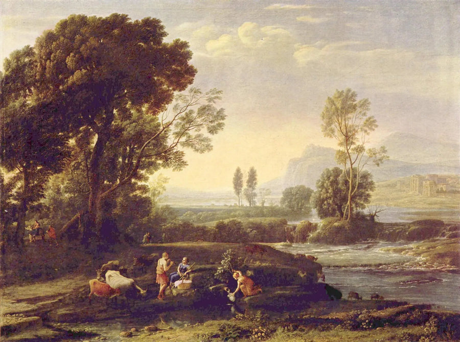 Landskap med vilopaus under flykten till Egypten - Claude Lorrain