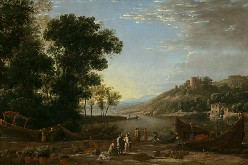 Landskap med handelsmän - Claude Lorrain