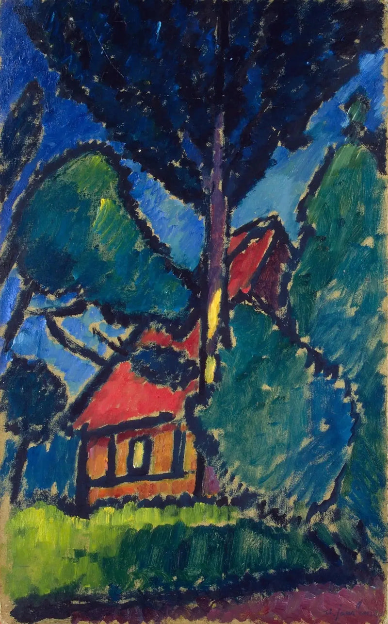 Landskap med röd hus - Alexej von Jawlensky