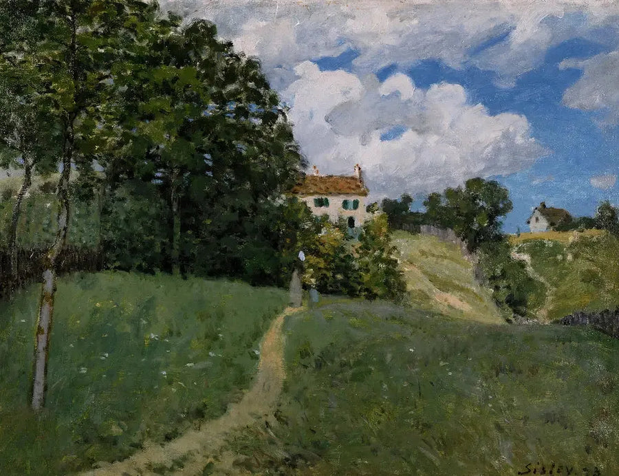 Landskap med hus - Alfred Sisley