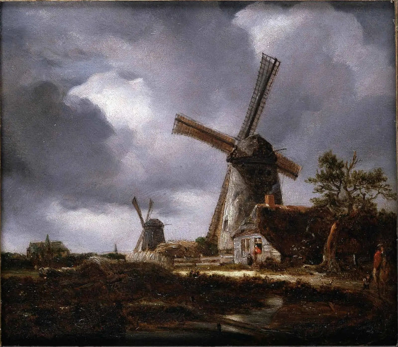 Landskap med vindmöllor nära Haarlem, efter Jacob van Ruisdael - John Constable