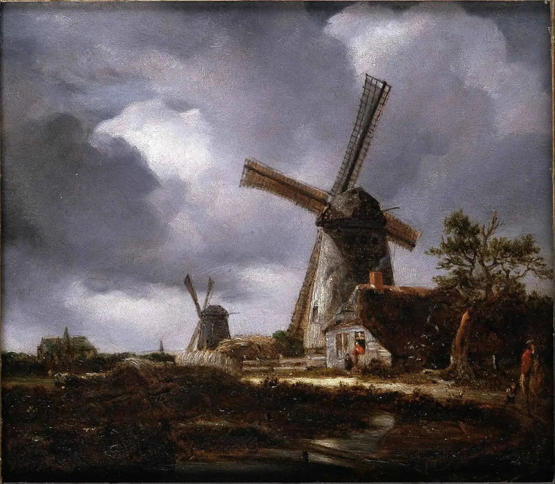 Landskap med vindmöllor nära Haarlem, efter Jacob van Ruisdael - John Constable