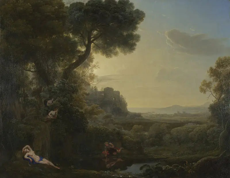 Landskap med Narciss och Echo - Claude Lorrain