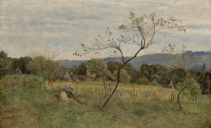 Landskap med bondflicka - Jean-Baptiste Camille Corot