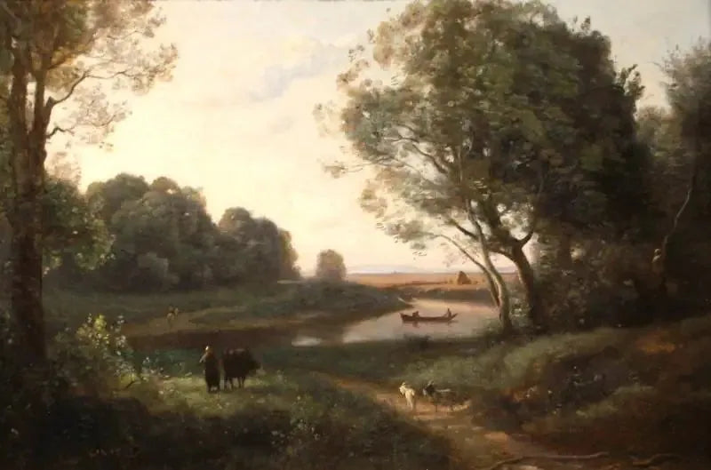 Landskap med figurer - Jean-Baptiste Camille Corot