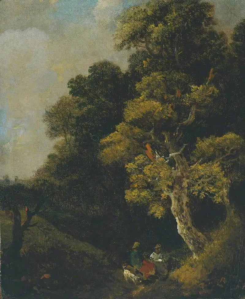 Landskap med figurer under ett träd - Thomas Gainsborough
