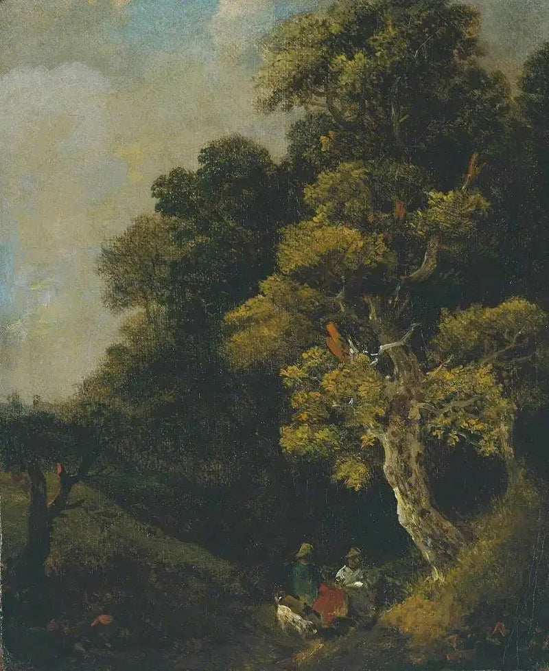 Landskap med figurer under ett träd - Thomas Gainsborough