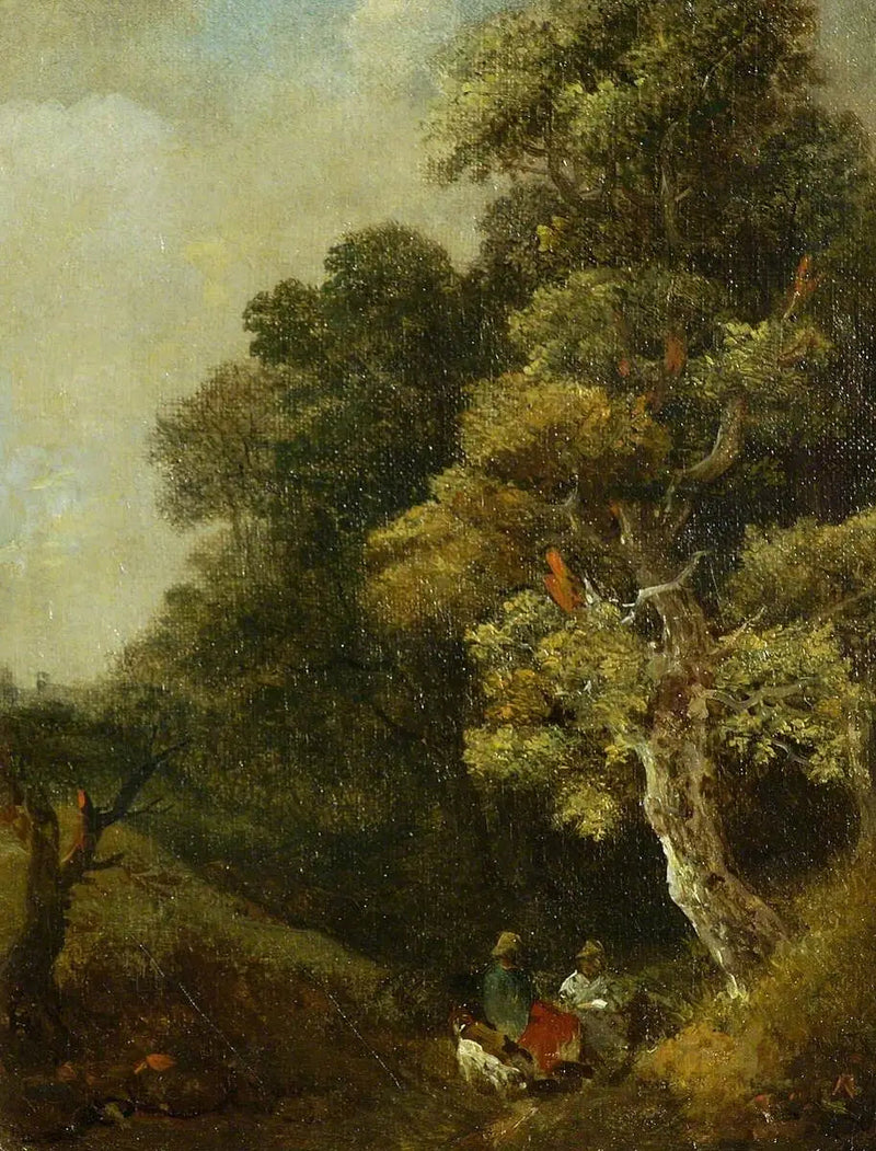 Landskap med figurer under ett träd - Thomas Gainsborough