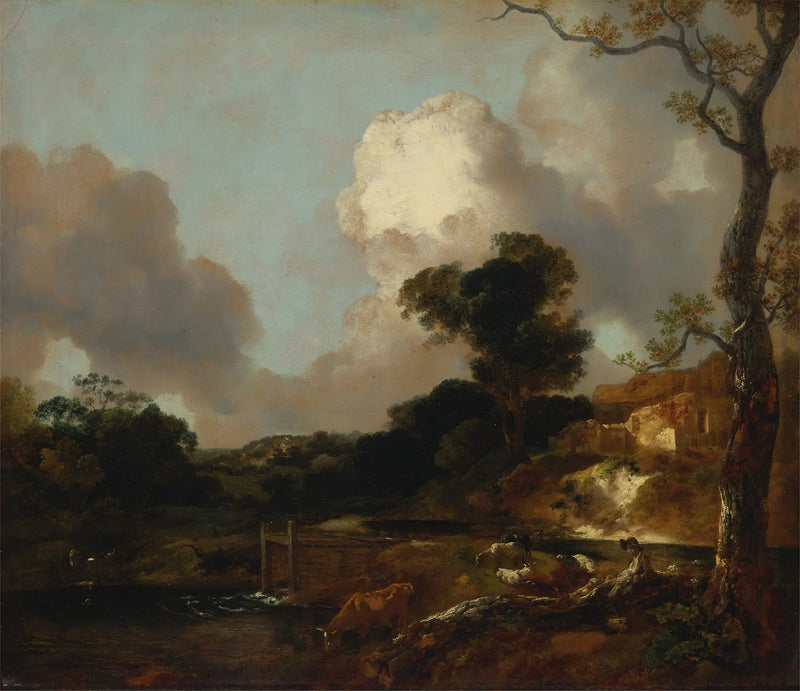 Landskap med bäck och damm - Thomas Gainsborough