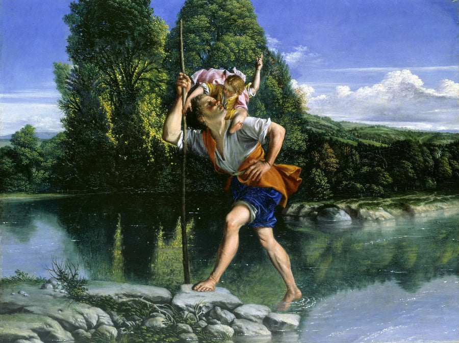 Landskap med Saint Christophe - Orazio Gentileschi