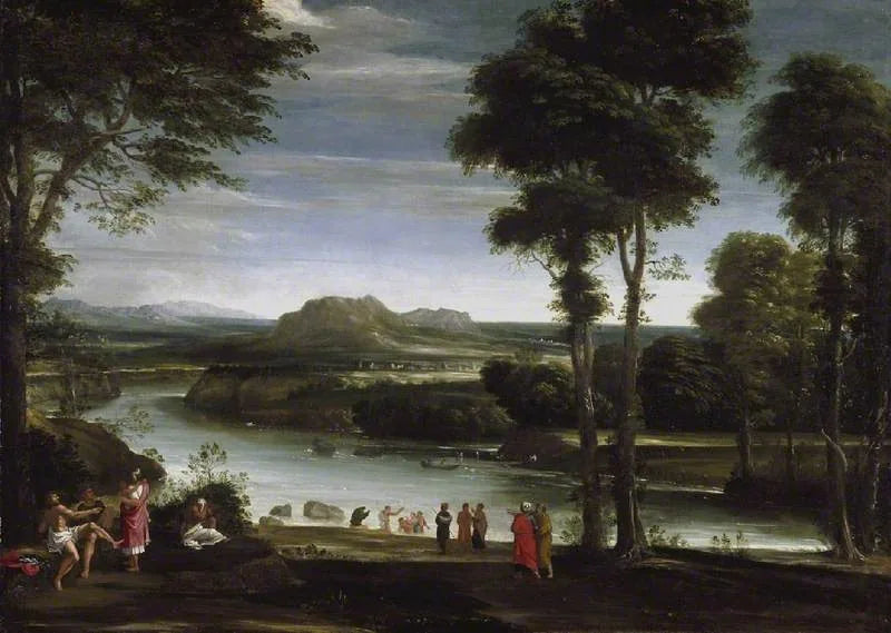 Landskap med helige Johannes döparen - Domenichino