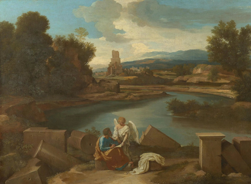 Landskap med Sankt Matteus - Nicolas Poussin