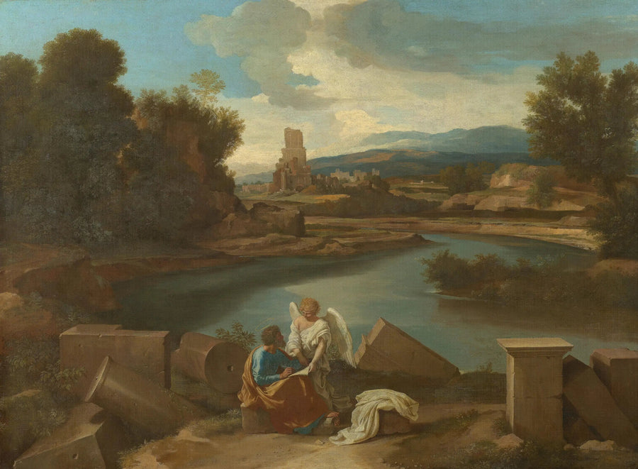 Landskap med Sankt Matteus - Nicolas Poussin