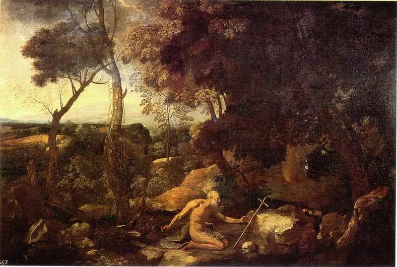 Landskap med Saint Paul eremiten - Nicolas Poussin