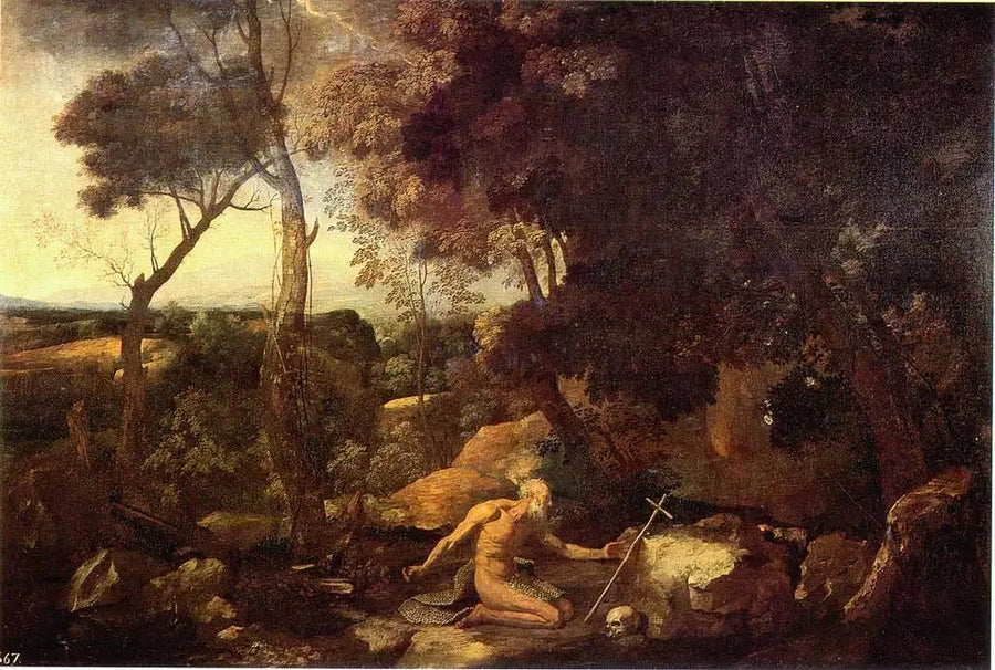 Landskap med Saint Paul eremiten - Nicolas Poussin