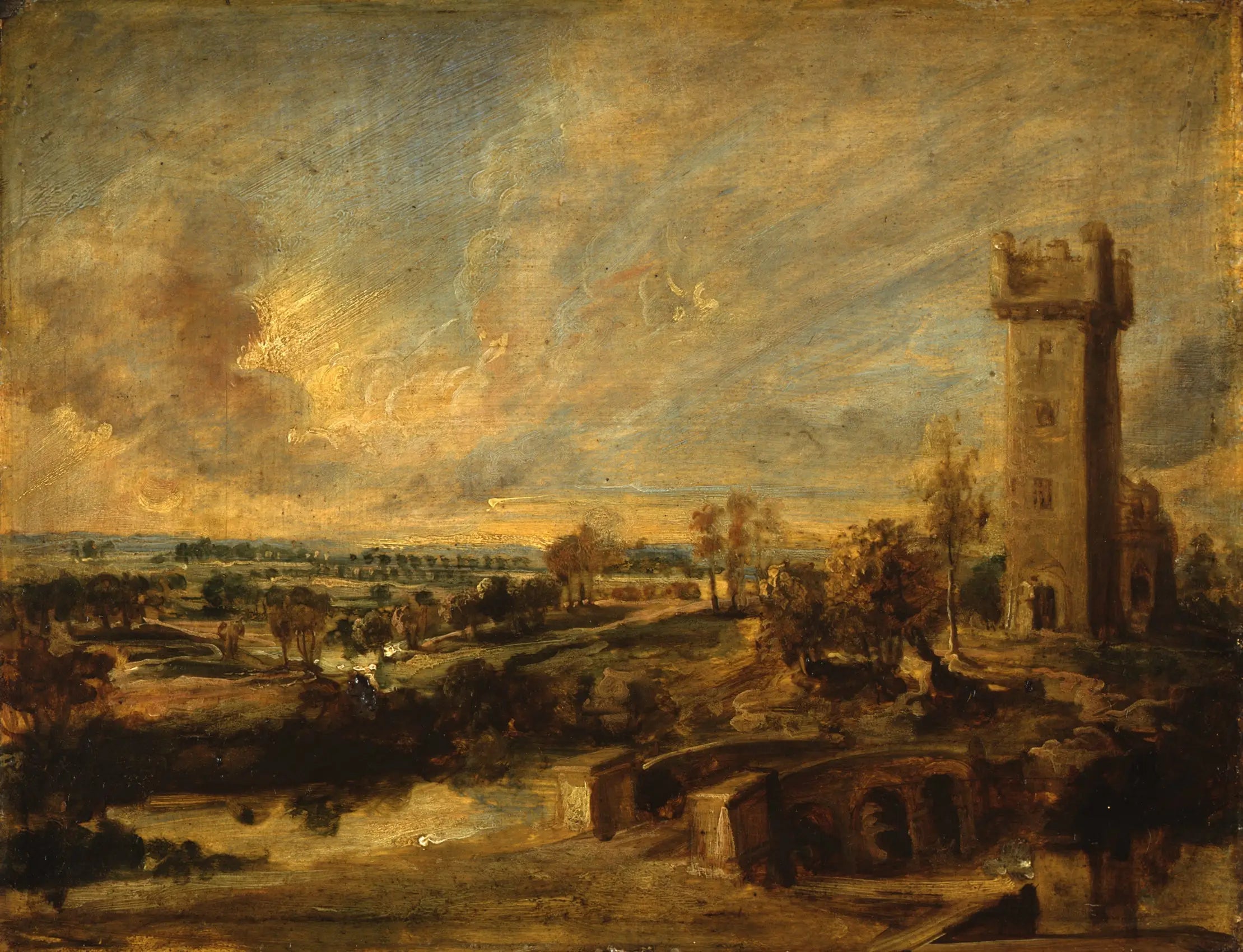 Paysage avec tour - Peter Paul Rubens image 1 reproduction réalisée par Alpha Reproduction