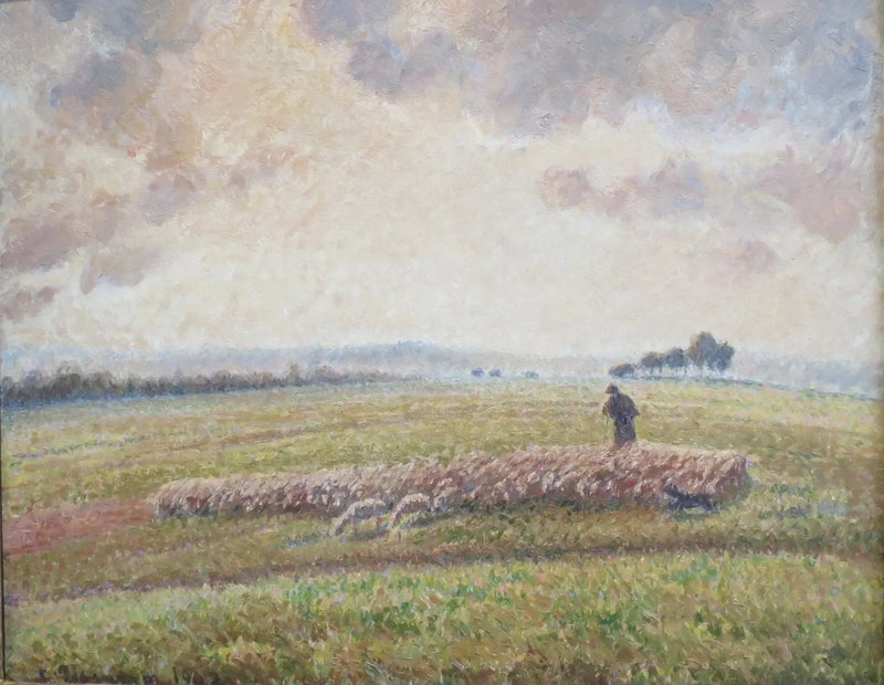 Landskap med fårhjord - Camille Pissarro