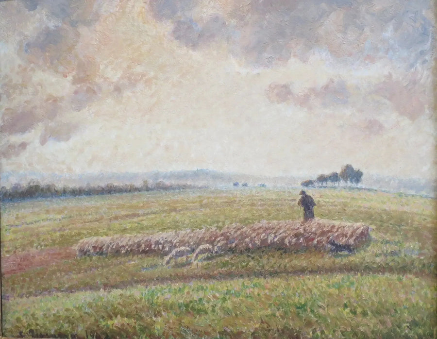 Landskap med fårhjord - Camille Pissarro