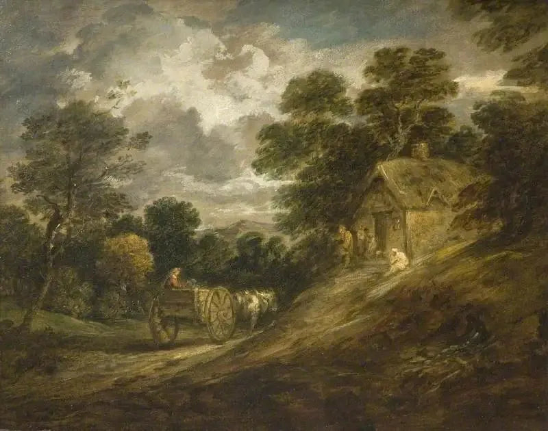 Landskap med en stuga och en vagn - Thomas Gainsborough