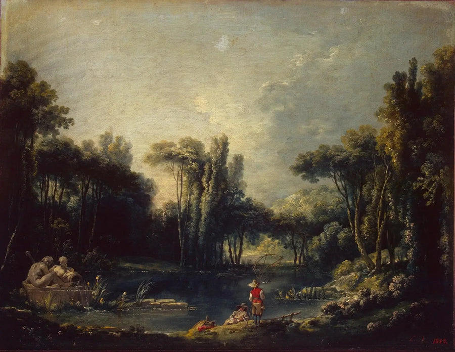 Landskap med en damm - François Boucher