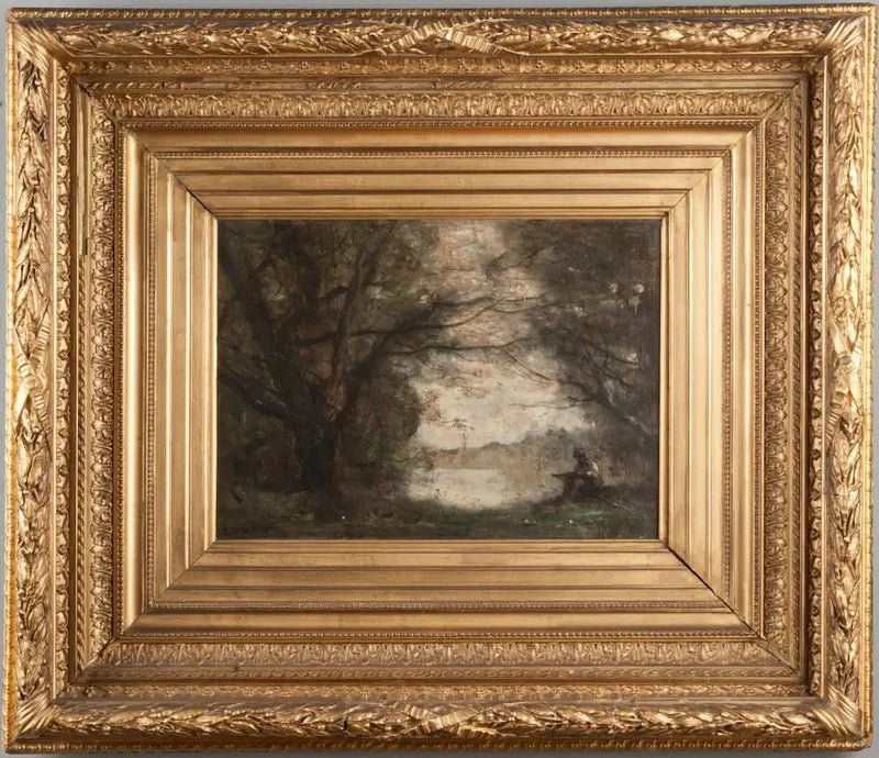 Landskap med en pojke som ritar - Jean-Baptiste Camille Corot