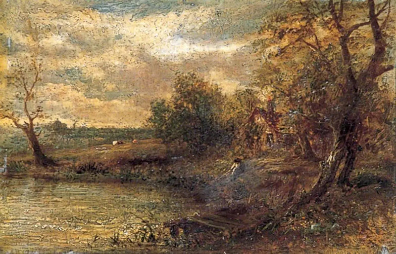 Landskap med en man som fiskar - John Constable