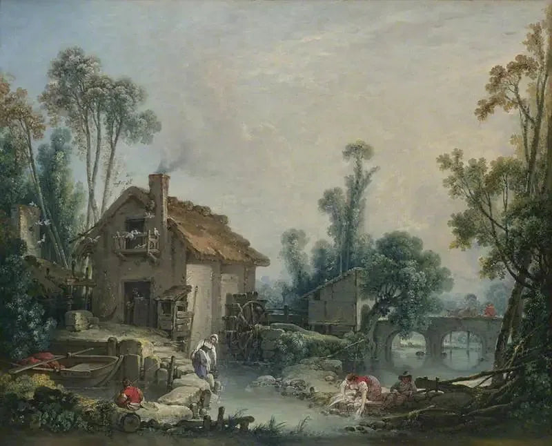 Landskap med ett vattenhjul - François Boucher
