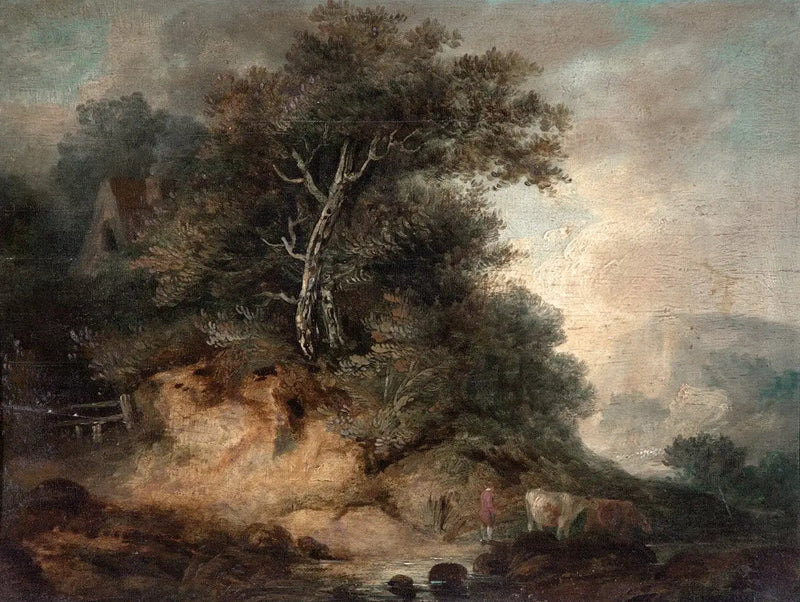 Landskap med en bonde som leder boskap - Thomas Gainsborough