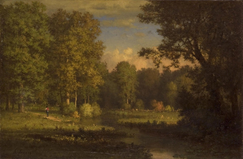 Landskap med en bäck - George Inness