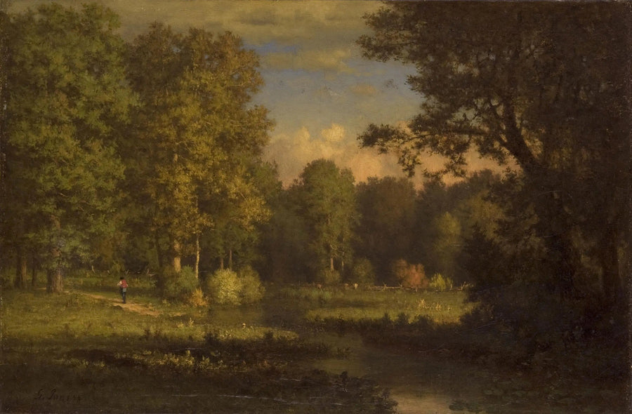 Landskap med en bäck - George Inness