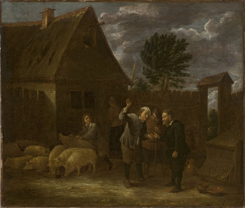 Landskap med en grisförsäljare - David Teniers den yngre