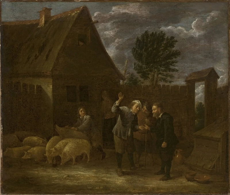 Landskap med en grisförsäljare - David Teniers den yngre