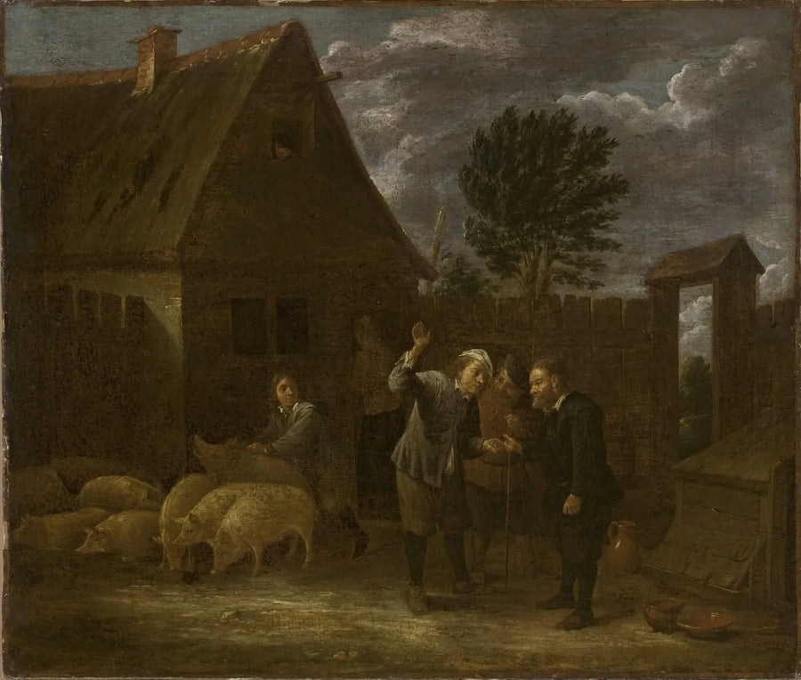 Landskap med en grisförsäljare - David Teniers den yngre