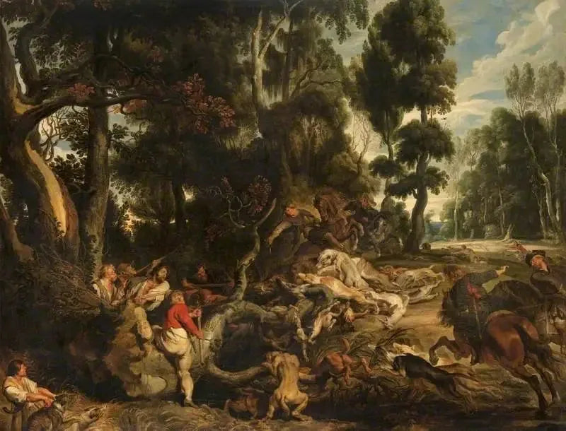 Landskap med jakt på vildsvin - Peter Paul Rubens