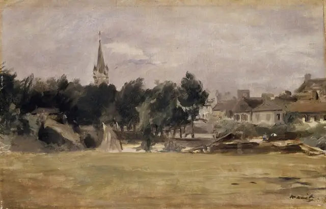 Landskap med en bykyrka - Édouard Manet
