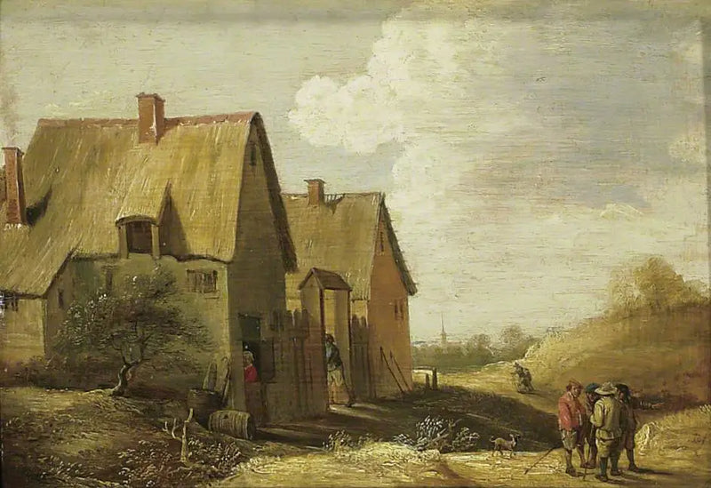 Landskap med en gård och personer - David Teniers den yngre