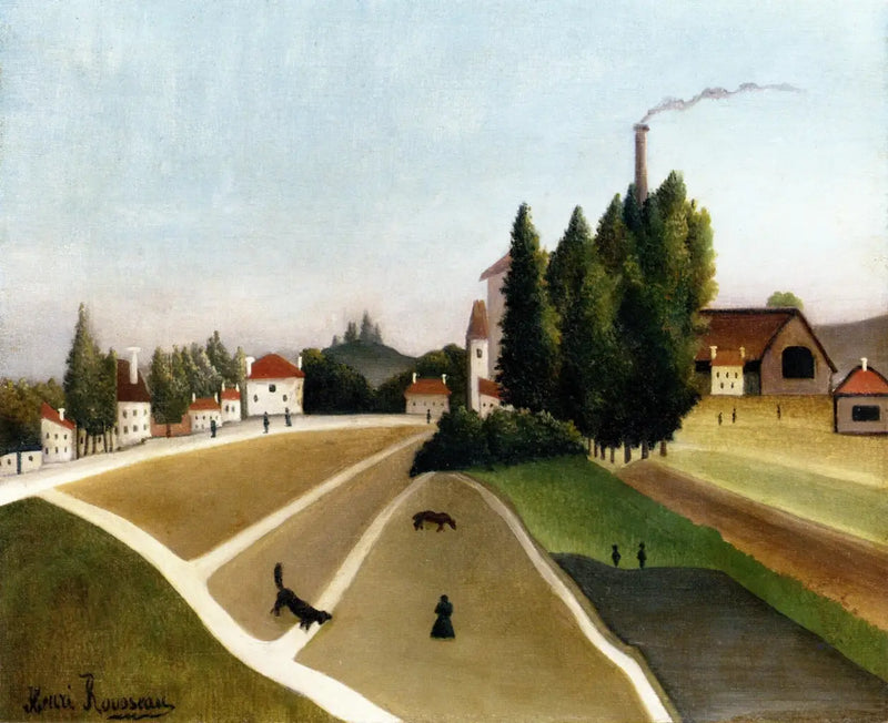 Landskap med fabrik - Henri Rousseau