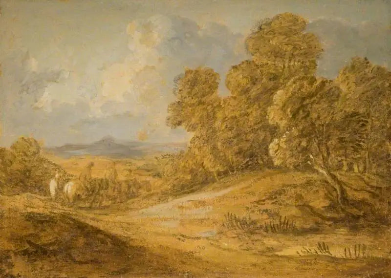 Skoglandskap med personer till häst - Thomas Gainsborough