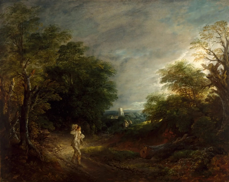 Skoglandskap med en skogshuggare - Thomas Gainsborough