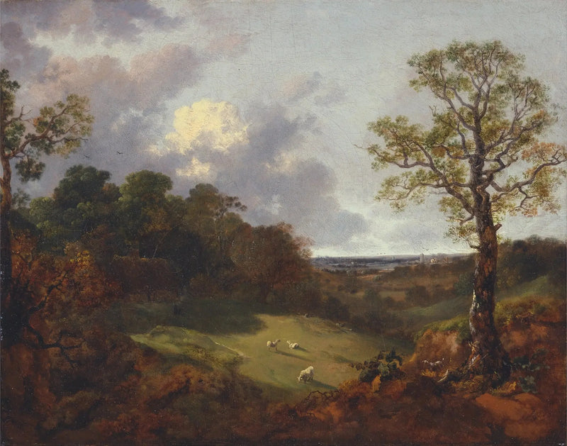 Skogsscenario med en stuga och en herde - Thomas Gainsborough