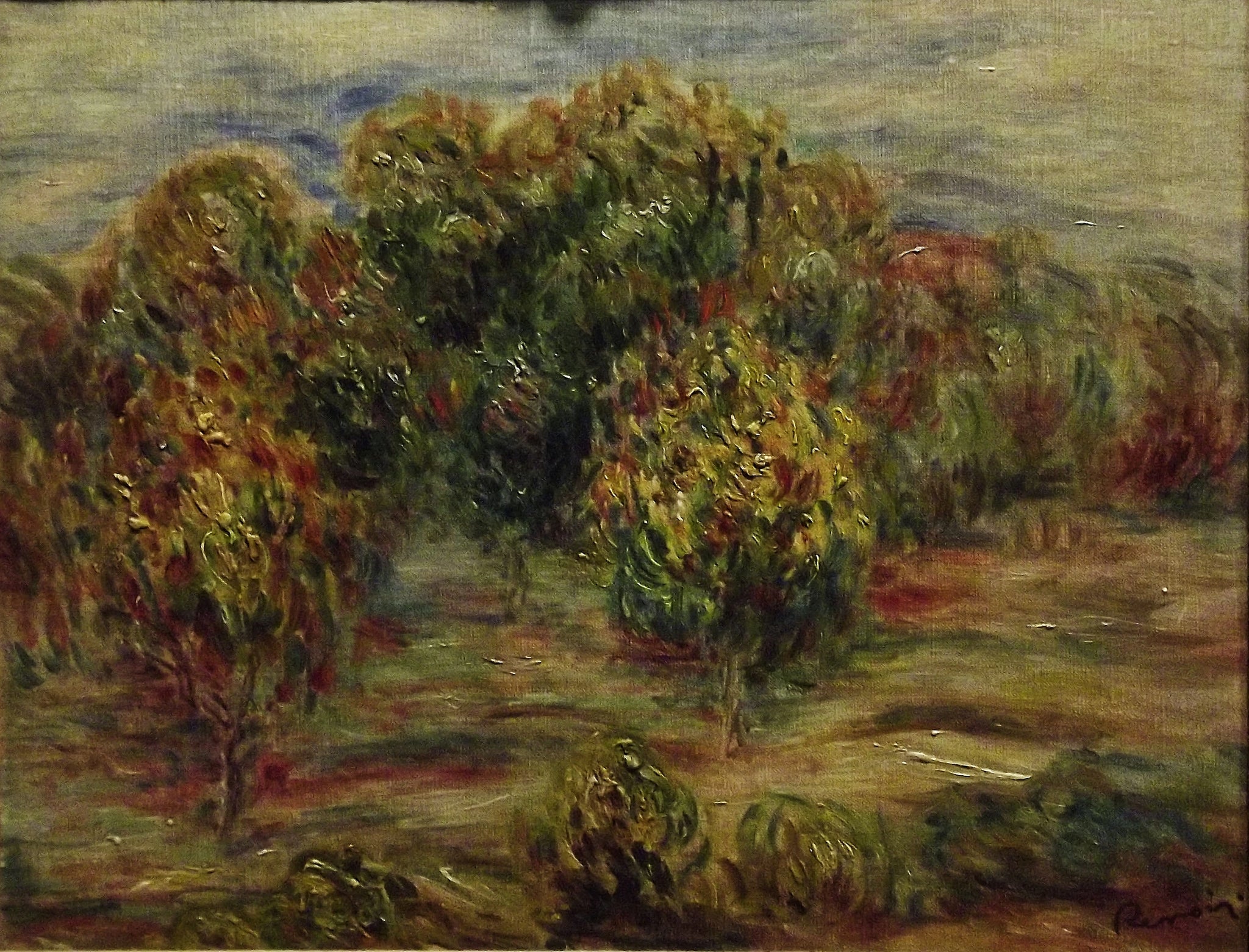 Paysage de Cagnes de Pierre-Auguste Renoir, 1910, Crocker Art Museum – reproduction peinture à l’huile sur toile