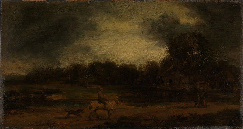 Landskap med en ryttare - Rembrandt
