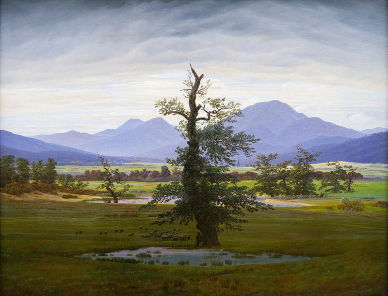 Landskap med landsbygd, på morgonen - Caspar David Friedrich