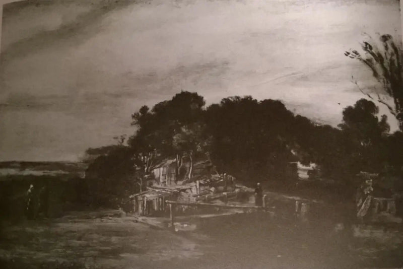 Landskap med stugor - Rembrandt