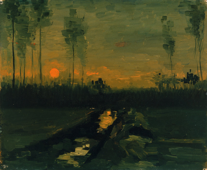 Landskap vid solnedgången - Vincent van Gogh